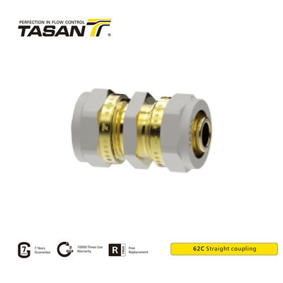 16mm 20mm 1 ইঞ্চি ব্রাস কম্প্রেশন কাপলিং স্ট্রেইট 8S21 থ্রেড 62C