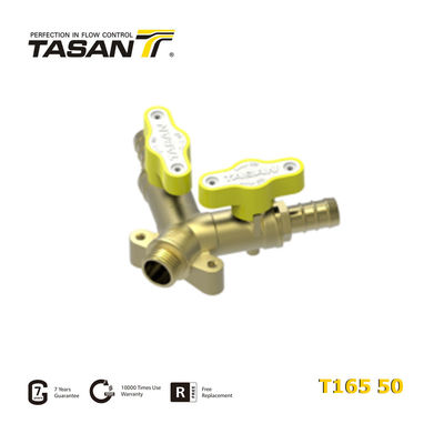 1/2&quot; X 10.5mm X 10.5mm টু ওয়ে ব্রাস গ্যাস ভালভ পুরুষ X ডাবল হোস সংযোগকারী পরিধান প্রতিরোধক