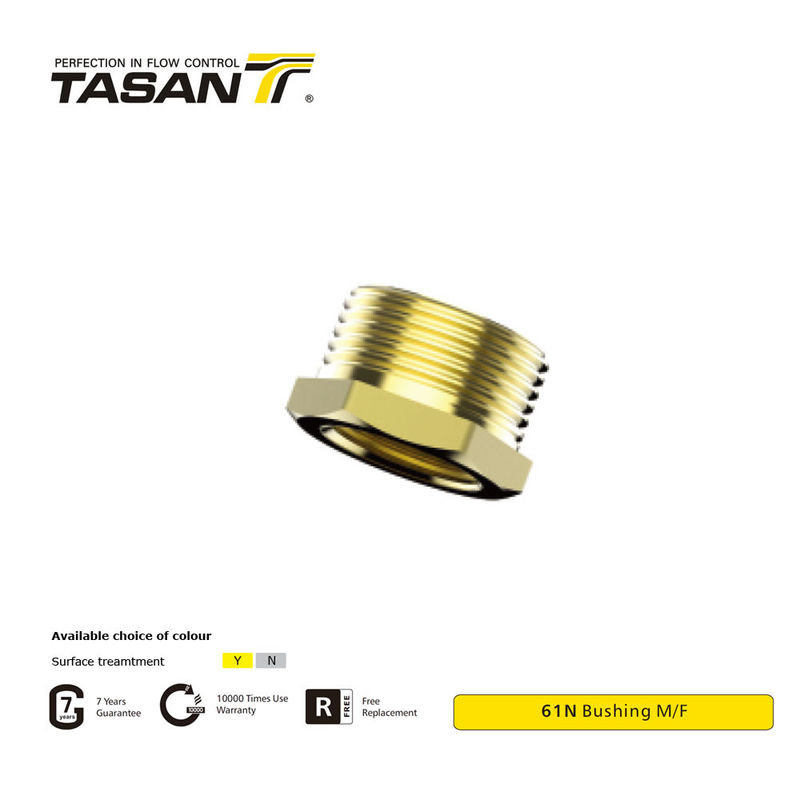 উচ্চ কর্মক্ষমতা ব্রাস পাইপ ফিটিং ISO 228 থ্রেডেড ব্রাস বুশিং M/F 61N