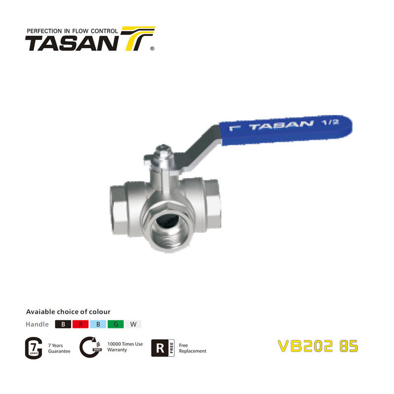 25বার ব্রাস 3 ওয়ে বল ভালভ ISO228 থ্রেড 2'' Ips বল ভালভ VB202 85